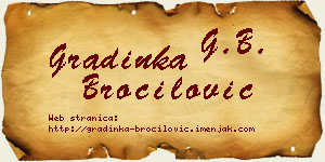 Gradinka Broćilović vizit kartica